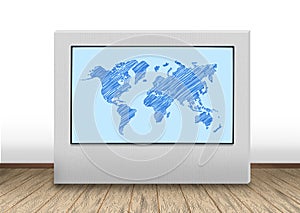 World map on wall
