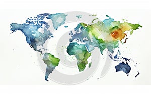 world map watercolor art background