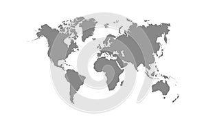 World map on white background