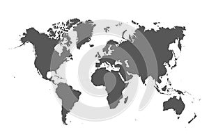 World map on white background.