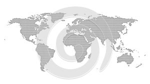 World map on white background. World map template with continents, North and South America, Europe and Asia, Africa and Australia