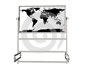 World map on white board