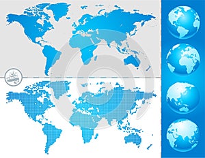 World maps and globe