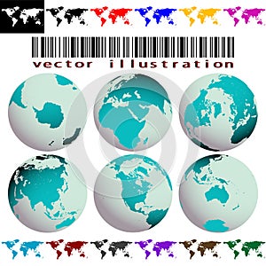 World maps and globes vector