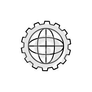 world mechanism icon. Element of sturt up icon for mobile concept and web apps. Thin line world mechanism icon can be used for web
