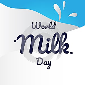 World milk day with blue background vector