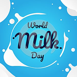 World milk day with blue background vector