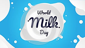 World milk day with blue background vector