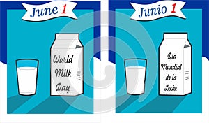 World Milk Day- Dia Mundial de la leche vector