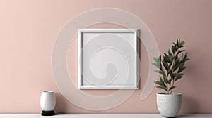 Empty picture frame minimalism mockup