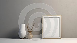 Empty picture frame minimalism mockup