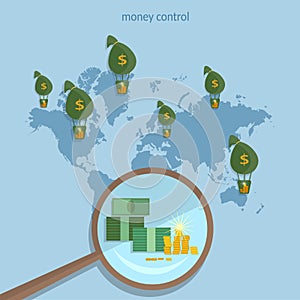 World money traffic concept global monetary system transactions