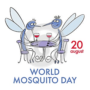 World Mosquito Day. Cheerful poster