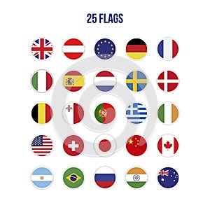 World Most Popular Rounded Flags