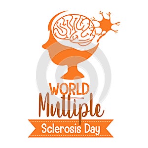 World Multiple Sclerosis Day logo or banner on world map background