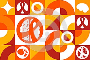 World Multiple Sclerosis Day. May 30. Seamless geometric pattern. Template for background, banner, card, poster. Vector