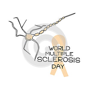 World multiple sclerosis day, vector outline illustration