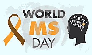 World Multiple Sclerosis MS Day Day Health Prevention and awareness Vector Concept. Banner, Poster MS Day Awareness Campaign