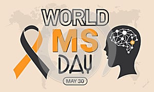 World Multiple Sclerosis MS Day Day Health Prevention and awareness Vector Concept. Banner, Poster MS Day Awareness Campaign