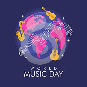 world music day poster template vector
