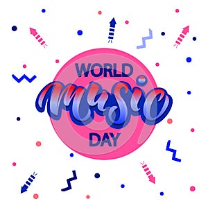 World Music Day typography lettering