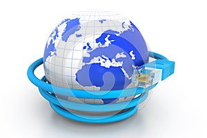 World with network cable