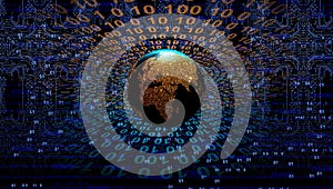 World network technology. earth technology communication .