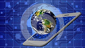 World network technology. mobile earth technology communication .