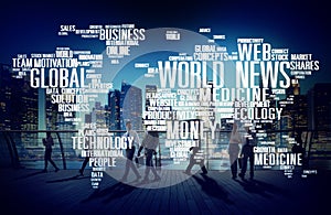 World News Globalization Advertising Event Media Concept photo