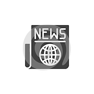 World news headline vector icon