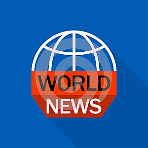 World news logo, flat style