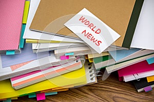 World News; The Pile of Business Documents on the Desk