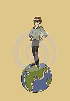 World number one vector illustration color stay