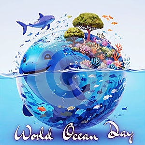 World Ocean Day. Generative Ai.