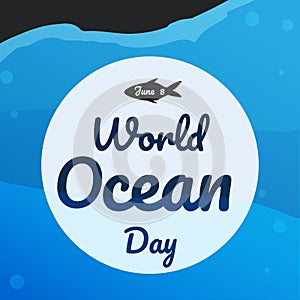 World ocean day text background