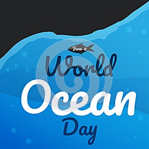 World ocean day text background