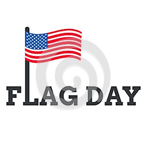 World ocean day text backgroundflag day with USA flag vector on white background