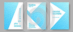 World Oceans Day brochure cover templates set.