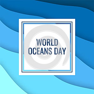 World oceans day concept in paper cut style