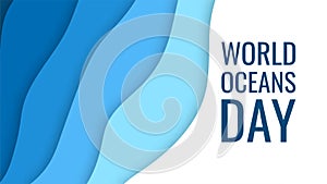 World oceans day concept in paper cut style