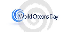 World Oceans Day design template. Ocean health protect graphic symbol. Nature care logo. Environment planet Isolated