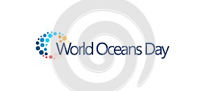 World Oceans Day design template. Ocean health protect graphic symbol. Nature care logo. Environment planet Isolated