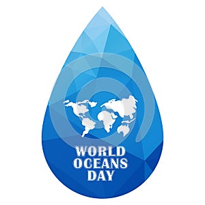 World oceans day triangle drop