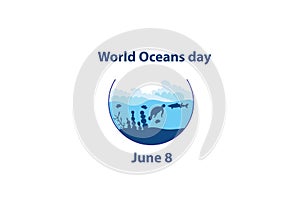 World Oceans day vector illustration