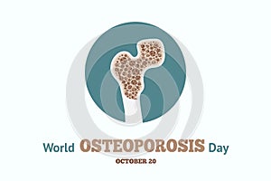 World Osteoporosis Day. Osteoarthritis of human anatomical bones. Information poster about diseases of bone system and