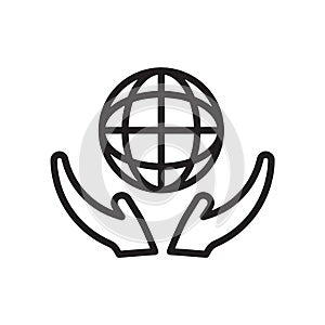 world in our hands icon isolated on white background
