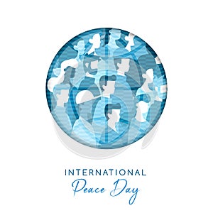 World Peace day card for diverse people unity