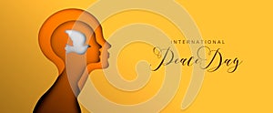 World Peace Day cutout concept illustration banner