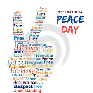World Peace Day design of hand sign for freedom