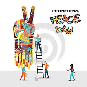 World Peace Day people teamwork concept